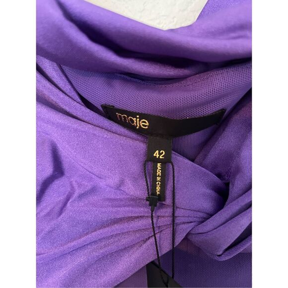 Maje Short Bodycon Purple Dress FR42  NEW NWT - Picture 10 of 11
